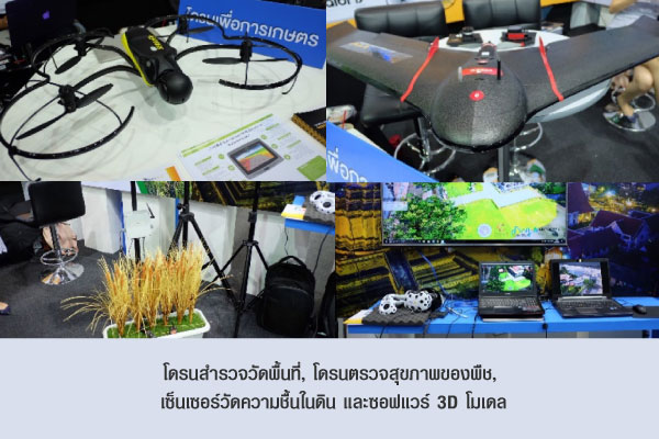 โดรนสำรวจวัดพื้นที่, โดรนตรวจสุขภาพของพืช,  เซ็นเซอร์วัดความชื้นในดิน และซอฟแวร์ 3D โมเดล